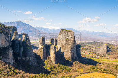 希腊塞萨利迈特拉山的修道院建筑群。联合国教科文组织世界遗产名录