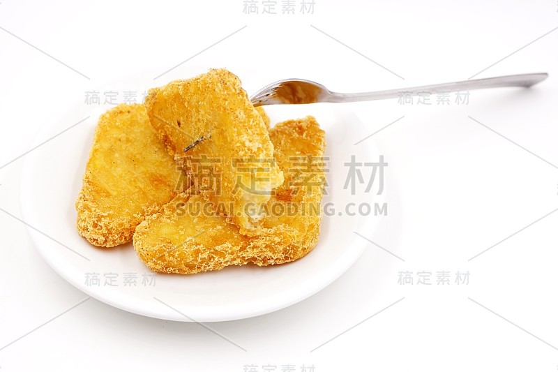 炸金黄的土豆土豆饼