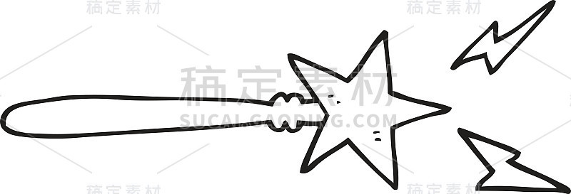 黑白卡通魔棒