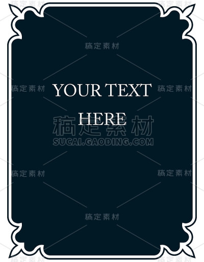 简单的矢量线边框框架孤立的插图