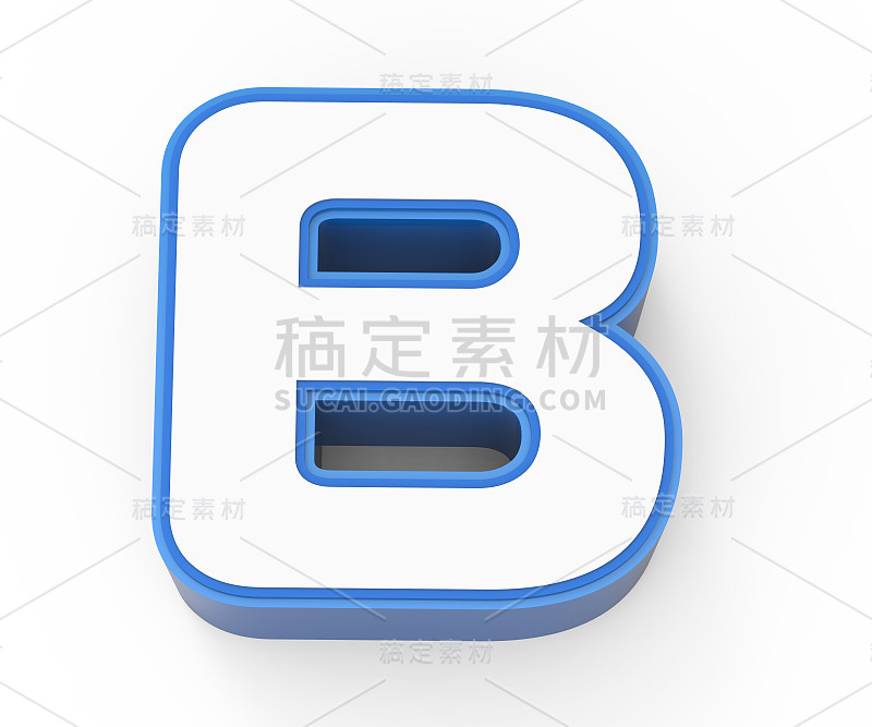 蓝框白字B