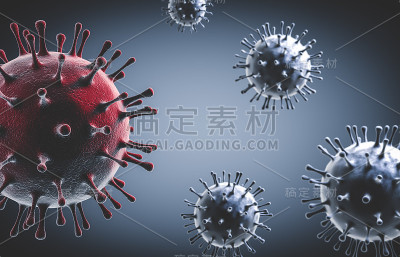 显微镜下病毒的特写。呼吸道冠状病毒2020。