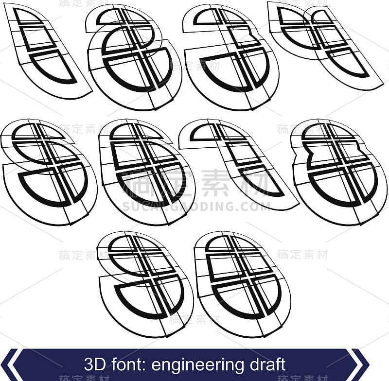 3d复古排版与直线旋转，向量当代