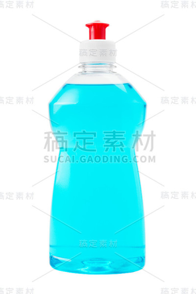 瓶蓝色洗碗液隔离