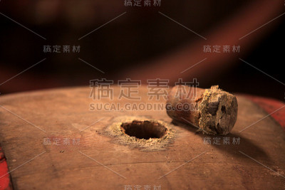 老木桶的特写