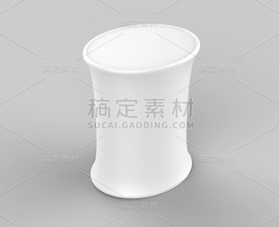 白色空白迷你弹出展览柜台。3 d渲染插图。
