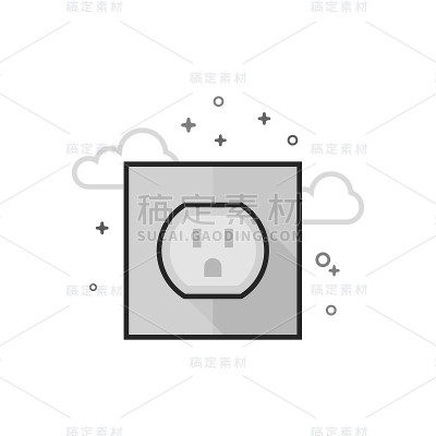 平面灰度图标-电源插座