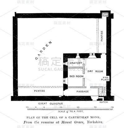 《一个迦太基僧侣的牢房》的平面图