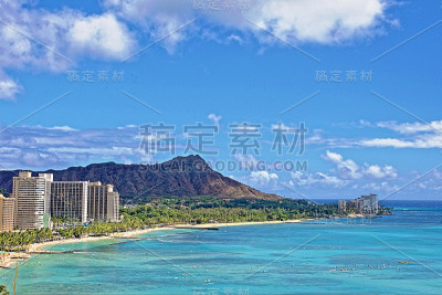 怀基基海滩和钻石头