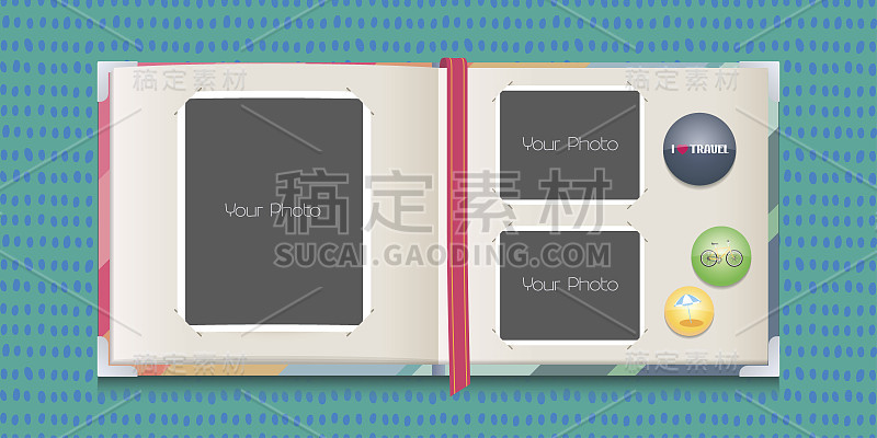 相框拼贴或剪贴簿矢量插图