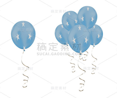 气球上的密克罗尼西亚国旗，白色实心背景