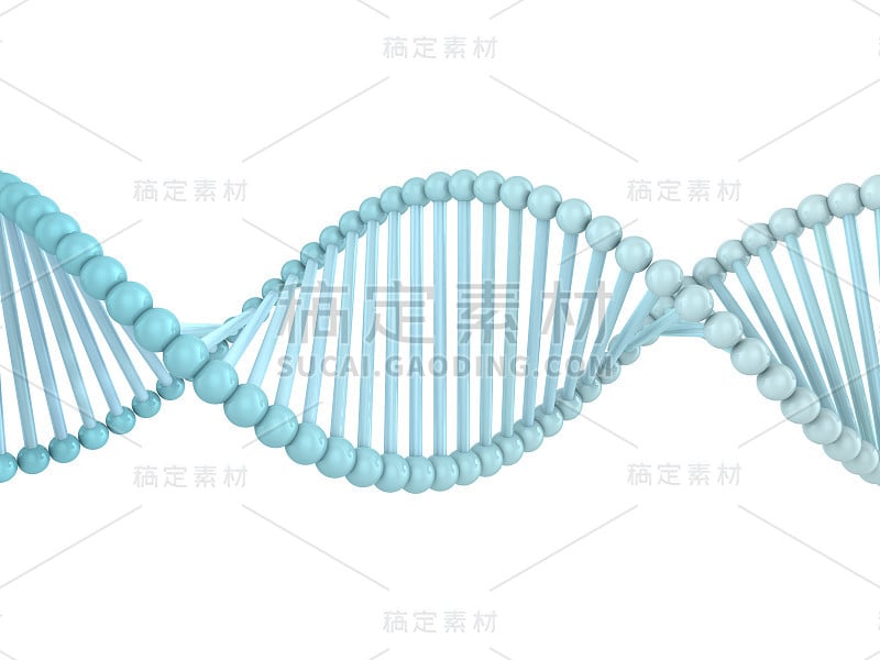 DNA链。抽象的科学背景。三维渲染