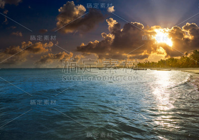 墨西哥里维埃拉玛雅的阿库马尔海滩