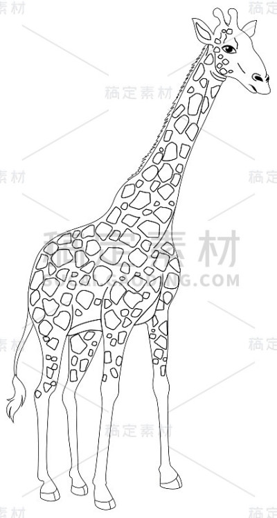 长颈鹿的动物轮廓