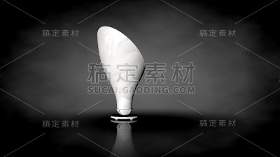 黑色背景上的白色椅子的3d渲染