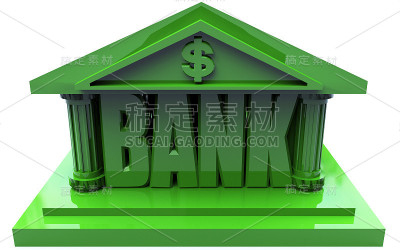 商业金融建筑地标3D插图