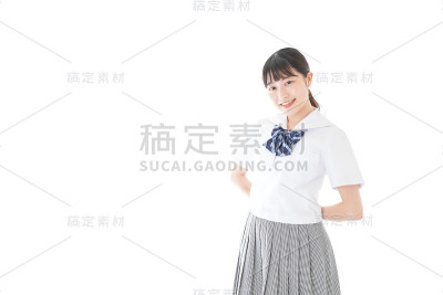 穿着制服的年轻学生肖像