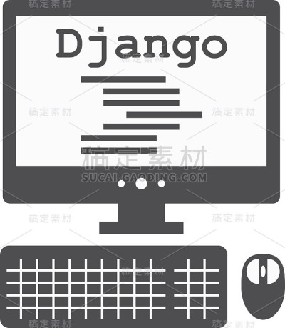 个人电脑的矢量图标与django代码