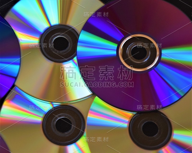 cd和dvd堆积的特写镜头