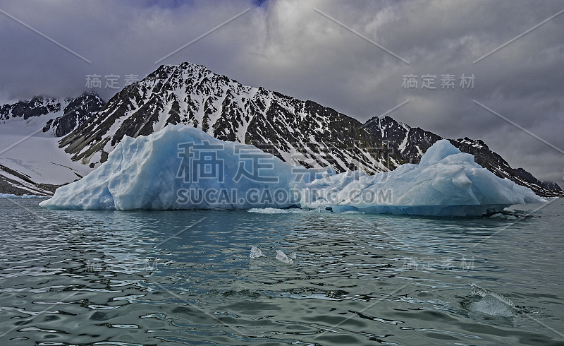 斯瓦尔巴群岛的帕兰德湾冰流。