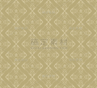 复古墙纸-无缝图案-复古
