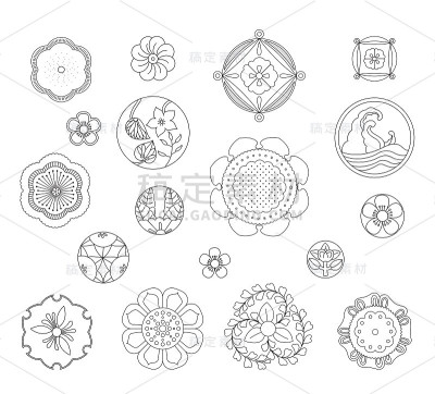亚洲传统设计，亚洲印刷艺术的象征。矢量图