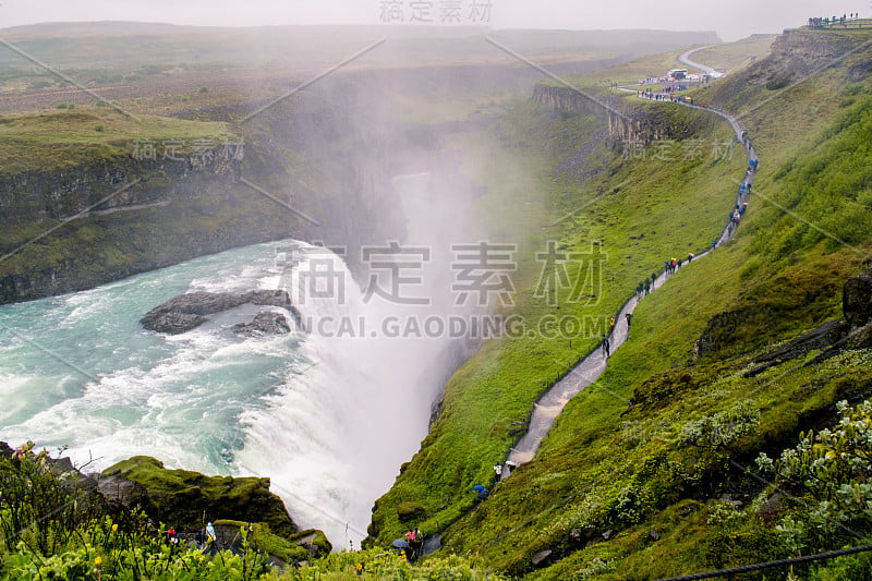 Gullfoss Falls的旅游路线