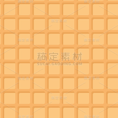 比利时方形华夫无缝图案，色彩柔和，金色酥皮面团抽象背景。向量