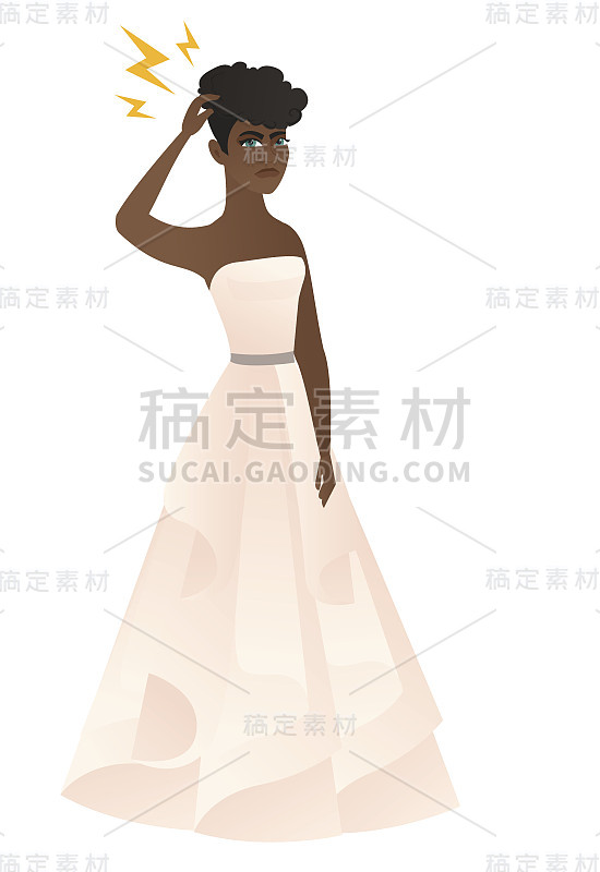 非洲裔未婚妻头顶闪电