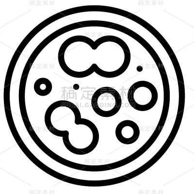 培养皿矢量插图，线条样式图标