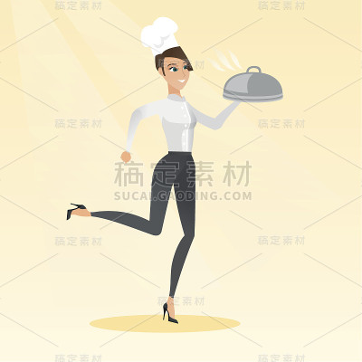 运行厨师厨师矢量插图