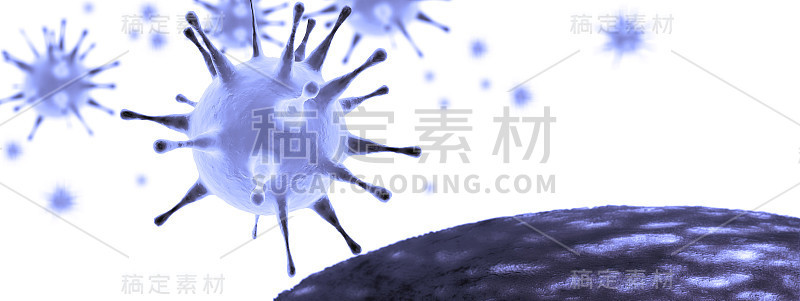 新2019 - ncov冠状病毒。三维演示