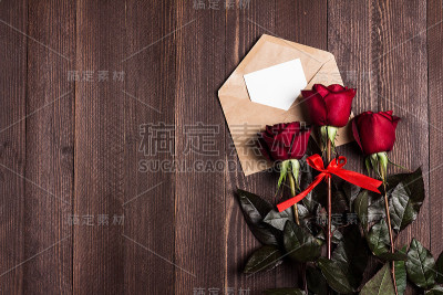情人节信封情书与贺卡母亲节红玫瑰