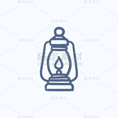 露营灯素描图标。
