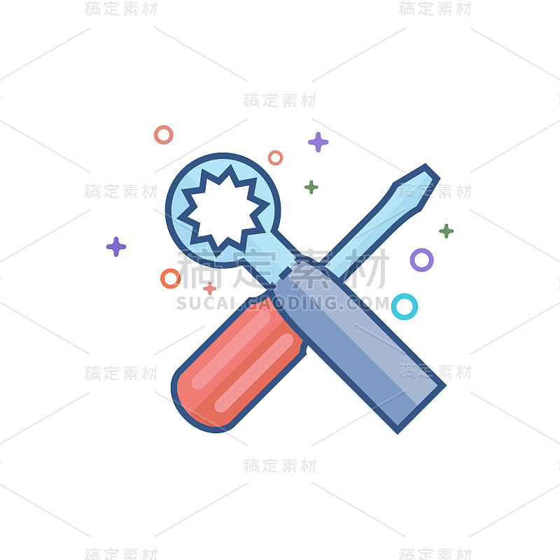平面颜色图标-自行车工具