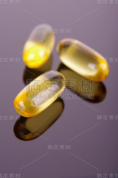 欧米加3脂肪酸胶囊的宏观特写