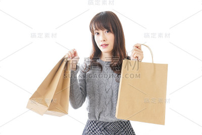 年轻女子购物形象