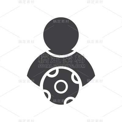 足球运动员插图设计。足球运动员图标孤立的白色背景。准备好使用向量。