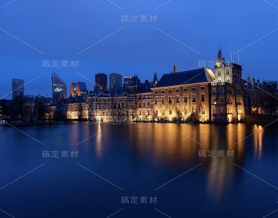 海牙的日出。Binnenhof。