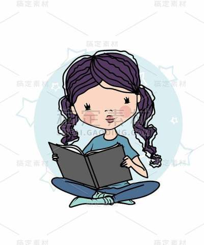 可爱的女孩在看书