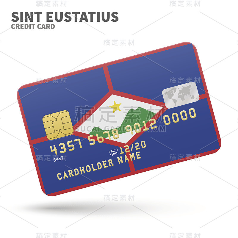 Credit card with Sint Eustatius flag background fo