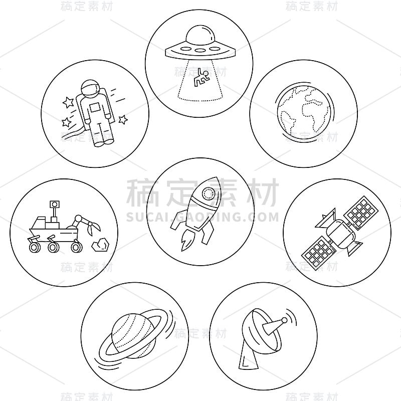 向量组的空间和天文学图标