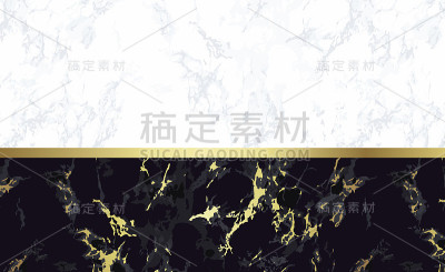 黑色和白色大理石背景与黄金