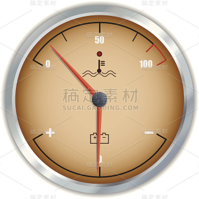 复古电机温度和电压表图标