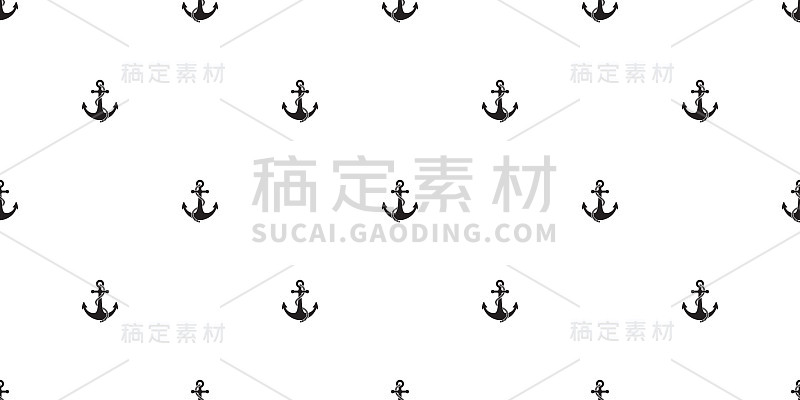 无缝图案锚舵矢量航海船海洋海洋孤立墙纸