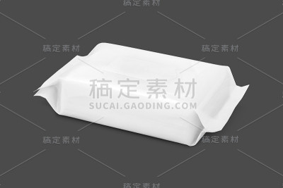 空白包装纸擦拭袋孤立的灰色背景