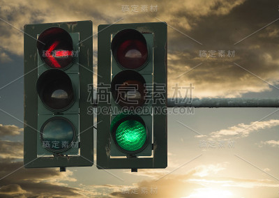 交通灯红绿标志路