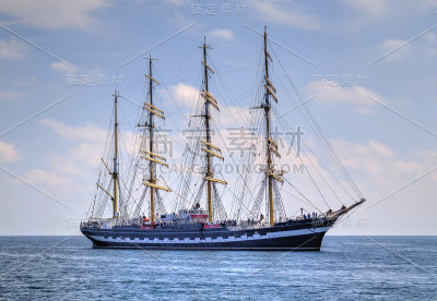 Sailing ship in the sea