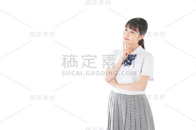穿着制服的年轻学生肖像