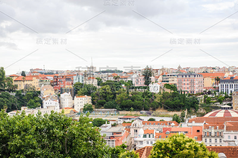 葡萄牙里斯本美丽的全景。里斯本是欧洲最西部的大城市，也是南欧第七大旅游城市